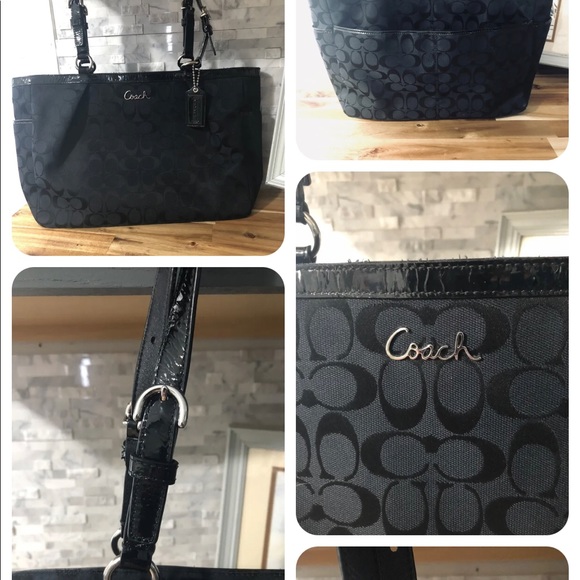 Coach Signature Shoulder Bag Large Lightweight LL1161 Adjustable Double Straps - Picture 2 of 5